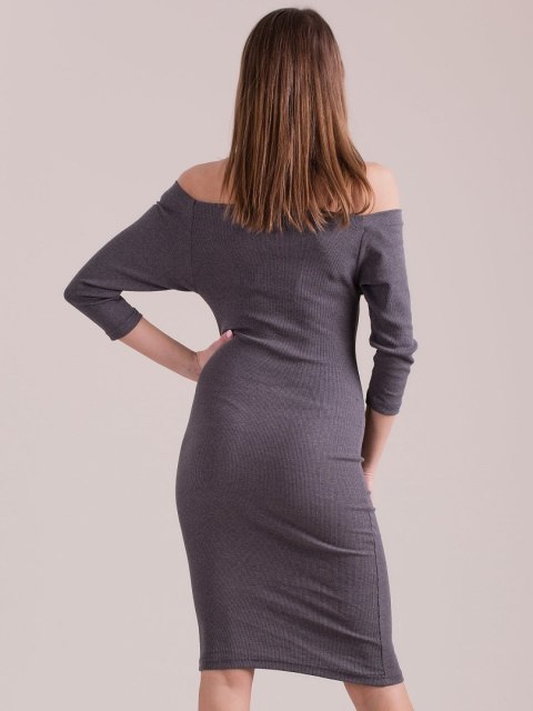 Sukienka PL-SK-1407.05 ciemny szary S