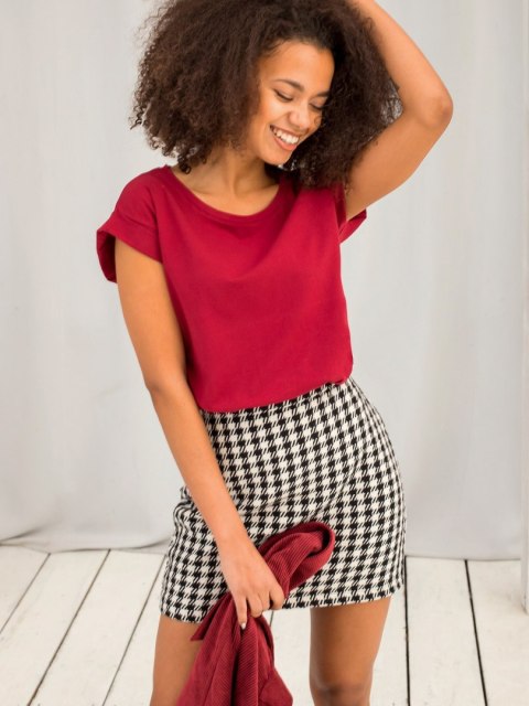 T-shirt RV-TS-4833.91P bordowy XS