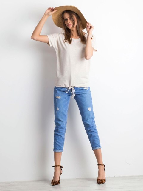 T-shirt RV-TS-4834.64P jasny beżowy S