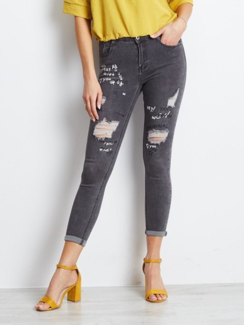 Spodnie jeans JMP-SP-F2437.54P ciemny szary 34