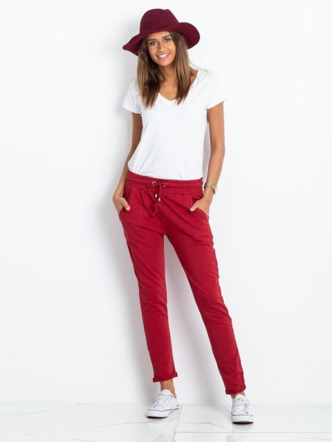 Spodnie dresowe RV-DR-3698.09X bordowy S