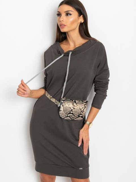 Sukienka RV-TU-4444.30P ciemny khaki L/XL Sukienka RV-TU-4444.30P ciemny khaki L/XL