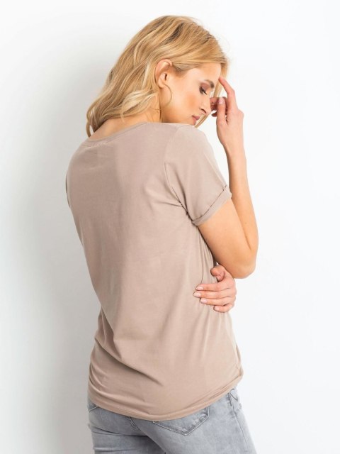 T-shirt RV-TS-4838.09P ciemny bezowy L