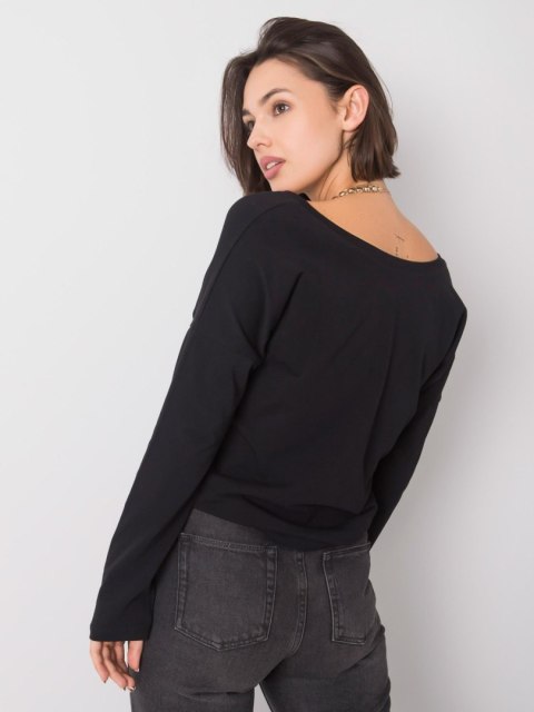 Bluzka czarna z dekoltem na plecach basic Larissa Bluzka czarna z dekoltem na plecach basic Larissa