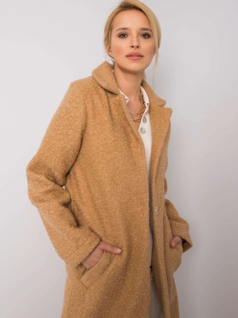 Płaszcz 217-PL-23335.86 camelowy S Płaszcz 217-PL-23335.86 camelowy S