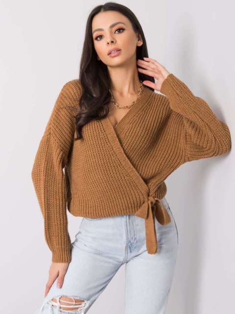 Sweter D93039F90760B jasny brązowy M/L Sweter D93039F90760B jasny brązowy M/L
