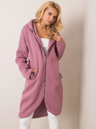 Bluza długa ciemnoróżowa z kapturem i suwakiem Tina L/XL
