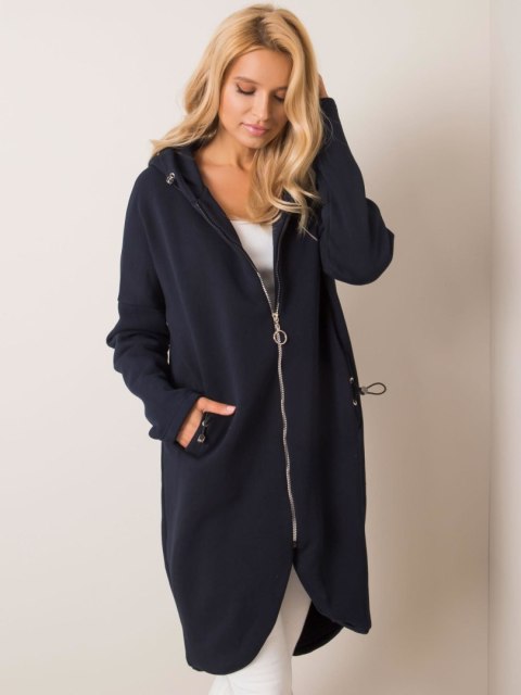 Bluza długa granatowa z kapturem i suwakiem Tina Bluza długa granatowa z kapturem i suwakiem Tina