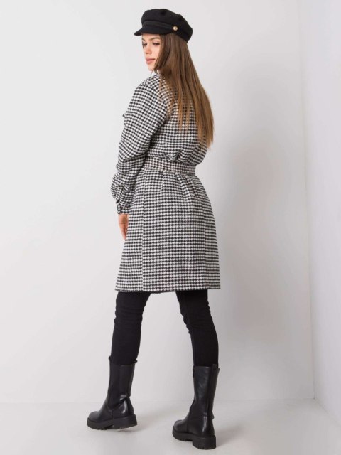 Płaszcz LK-PL-508342.98P biało-czarny 40 Płaszcz LK-PL-508342.98P biało-czarny 40