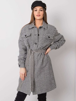 Płaszcz LK-PL-508342.98P biało-czarny 42