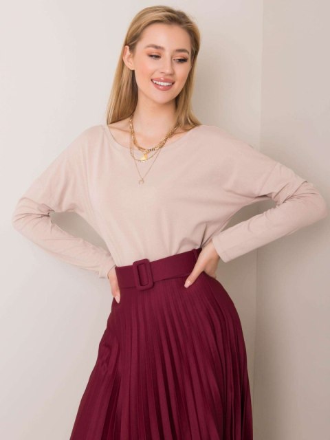 Bluzka beżowa z dekoltem na plecach basic Larissa Bluzka beżowa z dekoltem na plecach basic Larissa
