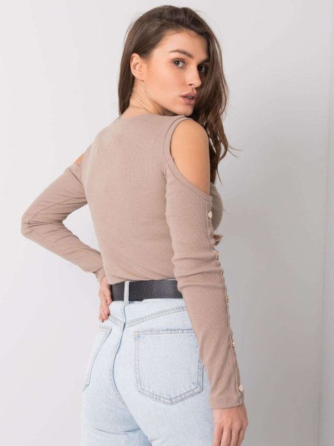 Bluzka RV-BZ-5099-1.07 ciemny bezowy S/M Bluzka RV-BZ-5099-1.07 ciemny bezowy S/M