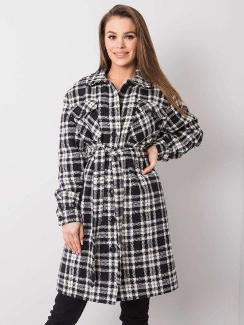 Płaszcz LK-PL-508342-1.67 czarno-biały 38 Płaszcz LK-PL-508342-1.67 czarno-biały 38