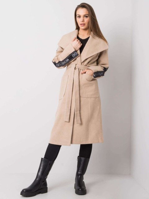 Płaszcz LK-PL-508316.95P beżowy 40 Płaszcz LK-PL-508316.95P beżowy 40