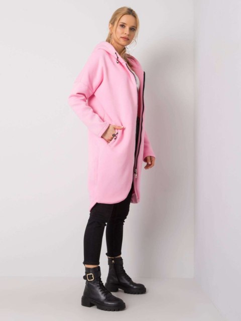 Bluza długa różowa z kapturem i suwakiem Tina Bluza długa różowa z kapturem i suwakiem Tina