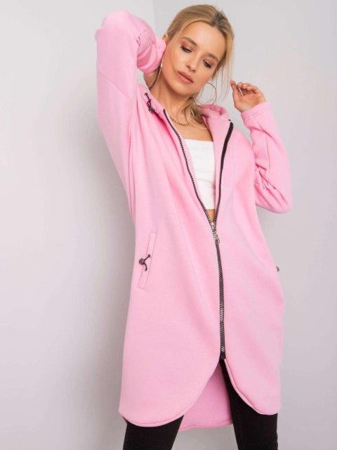 Bluza długa różowa z kapturem i suwakiem Tina Bluza długa różowa z kapturem i suwakiem Tina