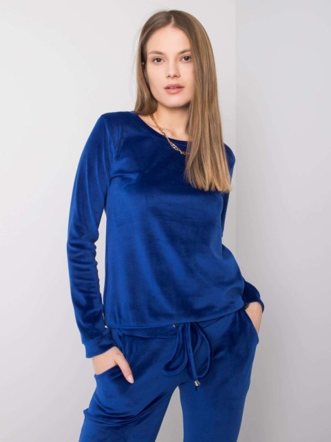 Komplet dresowy damski welurowy kobaltowy basic Komplet dresowy damski welurowy kobaltowy basic