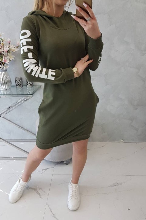 Sukienka sportowa Off White khaki z kapturem