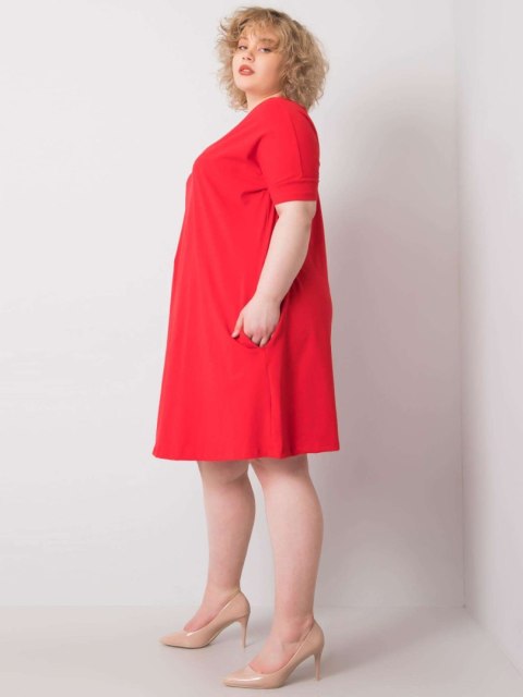 Sukienka RV-SK-6639.02X czerwony 2XL