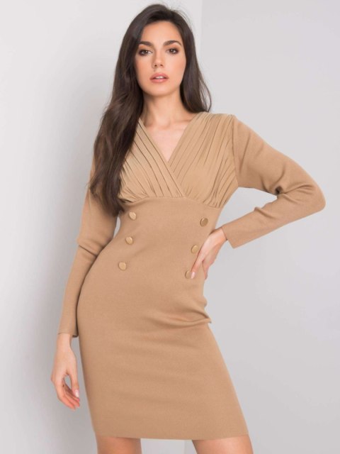 Sukienka EM-SK-J50027.63P ciemny bezowy M/L