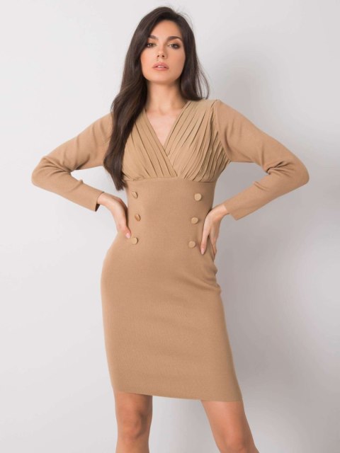 Sukienka EM-SK-J50027.63P ciemny bezowy M/L