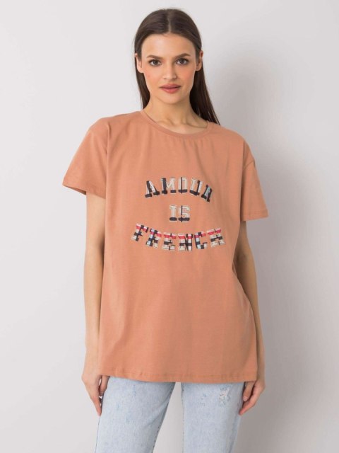 T-shirt FA-TS-6892.88 camelowy T-shirt FA-TS-6892.88 camelowy