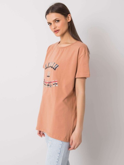 T-shirt FA-TS-6892.88 camelowy T-shirt FA-TS-6892.88 camelowy