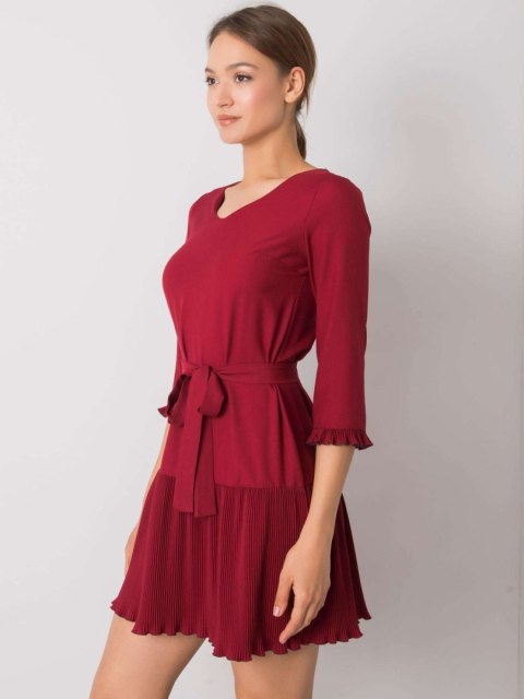 Sukienka LK-SK-507733.80P bordowy 38 Sukienka LK-SK-507733.80P bordowy 38