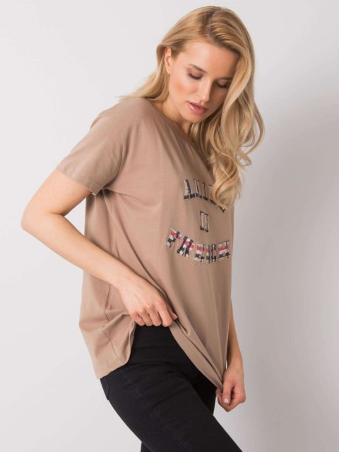 T-shirt FA-TS-6892.88 ciemny bezowy T-shirt FA-TS-6892.88 ciemny bezowy