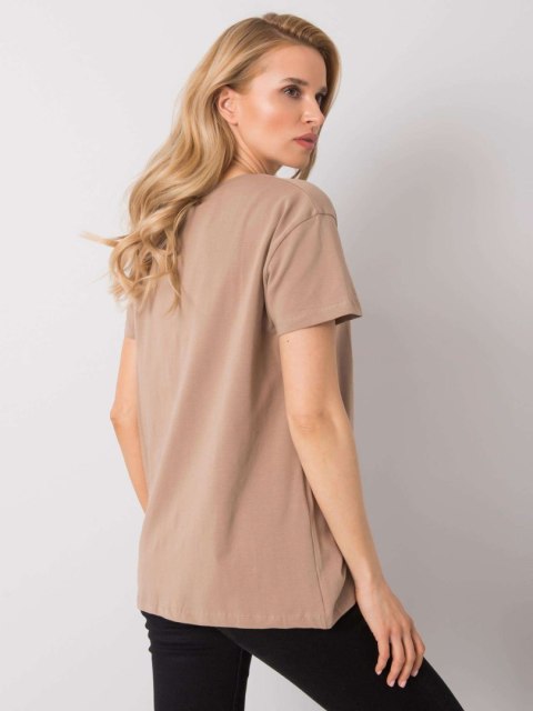 T-shirt FA-TS-6892.88 ciemny bezowy T-shirt FA-TS-6892.88 ciemny bezowy