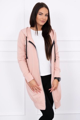 Bluza Sukienkowa z Kapturem Długa Pudrowy Róż | Subtelny Styl | Stylowy Wieszak
