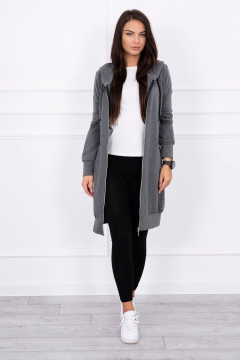 Bluza dresowa z kieszeniami w kolorze grafitowego melanżu – styl codzienny Bluza dresowa z kieszeniami w kolorze grafitowego melanżu – styl codzienny