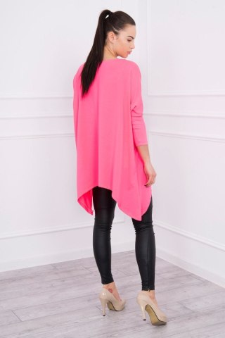 Bluzka oversize różowy neon