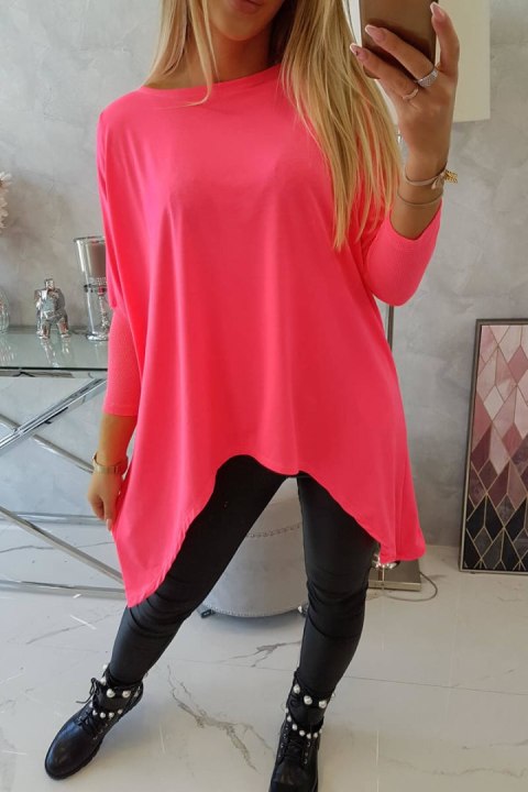 Bluzka oversize różowy neon