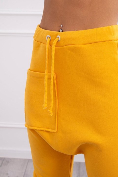 Komplet ze spodniami Baggy musztardowy