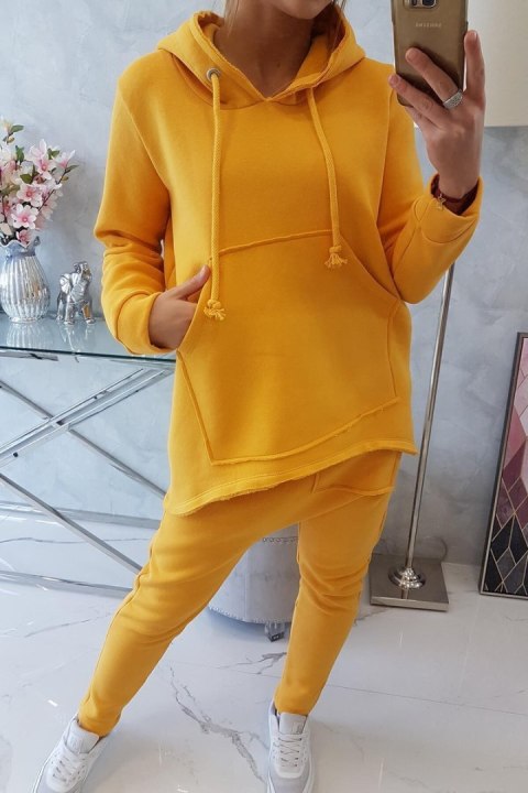 Komplet ze spodniami Baggy musztardowy