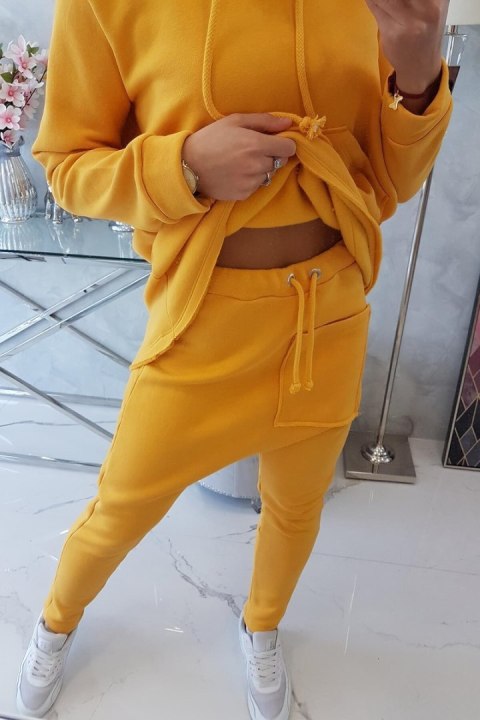 Komplet ze spodniami Baggy musztardowy
