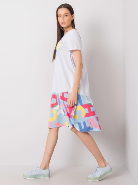 Sukienka DHJ-SK-13119.26P biało-niebieski