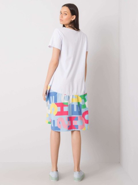 Sukienka DHJ-SK-13119.26P biało-niebieski