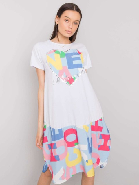 Sukienka DHJ-SK-13119.26P biało-niebieski