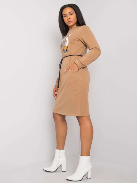 Sukienka LK-SK-508299.30 camelowy 38 Sukienka LK-SK-508299.30 camelowy 38