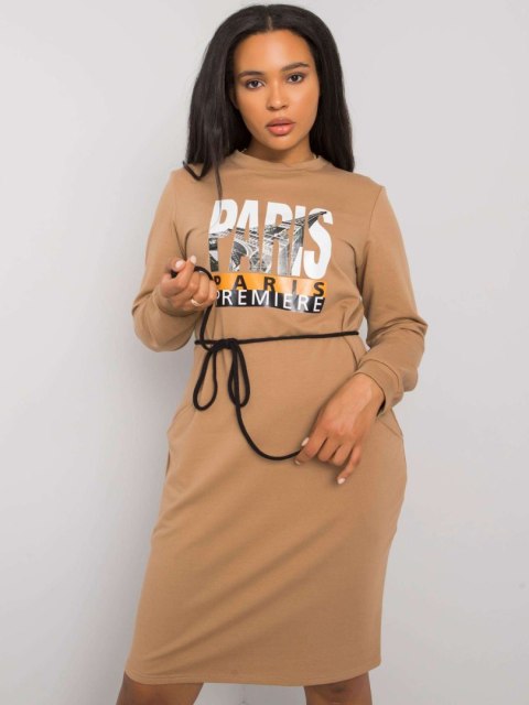 Sukienka LK-SK-508299.30 camelowy 46 Sukienka LK-SK-508299.30 camelowy 46