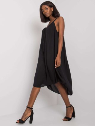 Sukienka na ramiaczkach zwiewna czarna oversize S