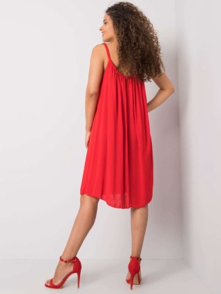 Sukienka na ramiaczkach zwiewna czerwona oversize S