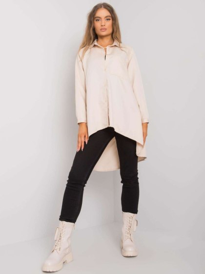 Koszula klasyczna z dłuższym tyłem, beżowa Brinleigh L/XL