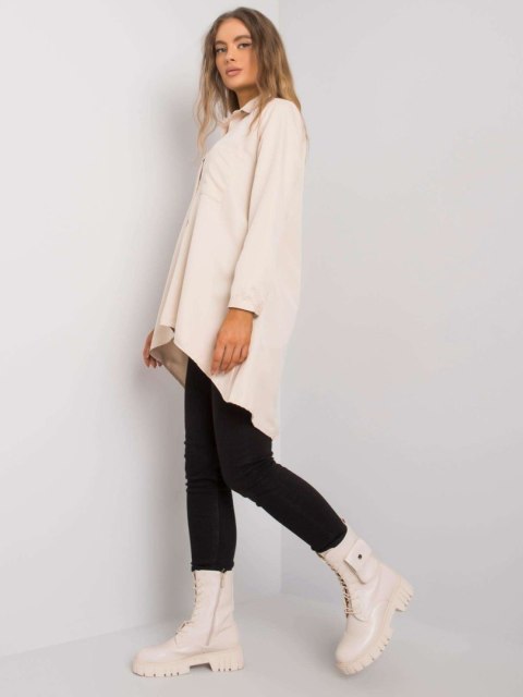 Koszula klasyczna z dłuższym tyłem, beżowa Brinleigh L/XL Koszula klasyczna z dłuższym tyłem, beżowa Brinleigh L/XL