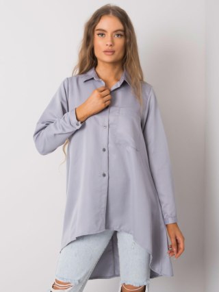 Koszula klasyczna z dłuższym tyłem, szara Brinleigh L/XL