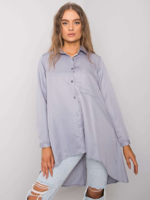 Koszula klasyczna z dłuższym tyłem, szara Brinleigh S/M Koszula klasyczna z dłuższym tyłem, szara Brinleigh S/M