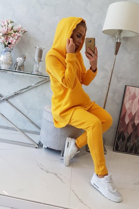 Komplet ze spodniami Baggy musztardowy