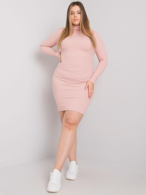 Sukienka Livia prążkowana basic z golfem pomarańczowa Sukienka Livia prążkowana basic z golfem pomarańczowa